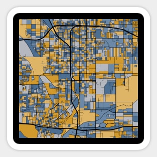 San Bernardino Map Pattern in Blue & Gold Sticker